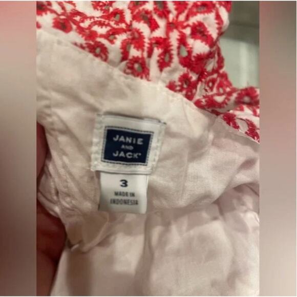 Janie and Jack Eyelet One Shoulder Dress Girls Size 3 Embroidered Eyelet Design - Picture 5 of 8